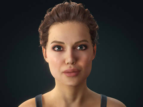Angelina Jolie woman Low-poly 3D Modell