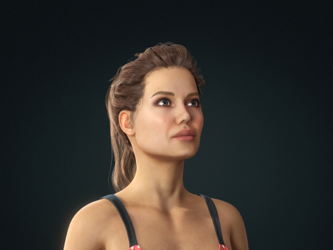 Angelina Jolie woman Low-poly 3D Modell