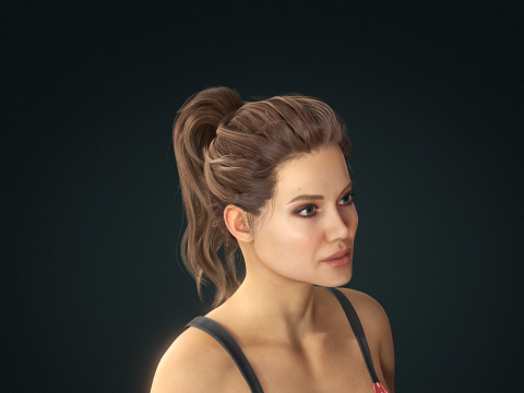 Angelina Jolie woman Low-poly 3D Modell