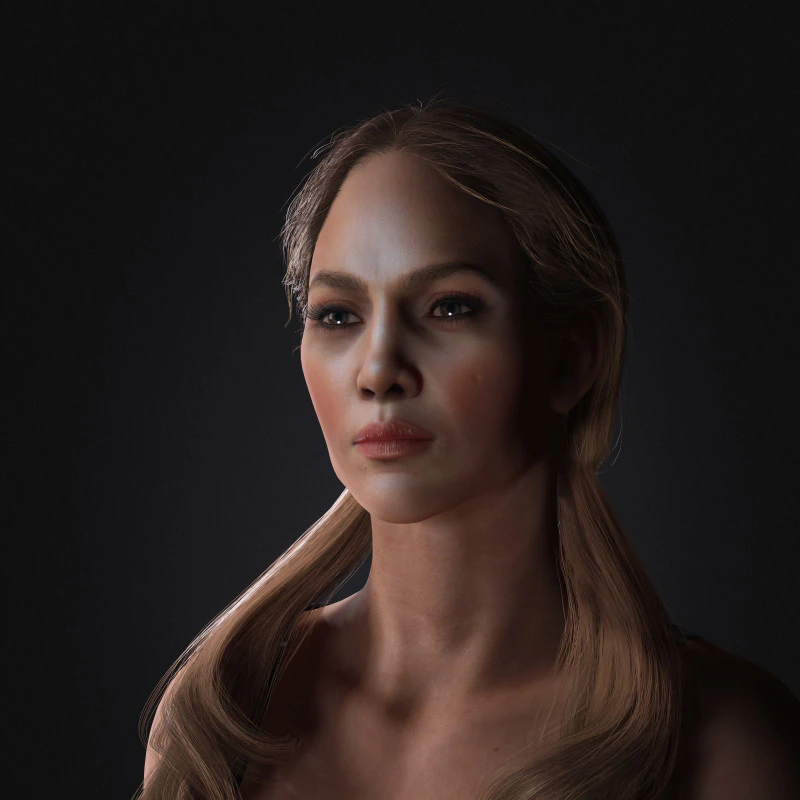 Jennifer Lopez Low-poly 3D Model .c4d .max .obj .3ds .fbx .stl .blend 