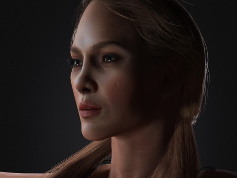 Jennifer Lopez Low-poly Model 3D