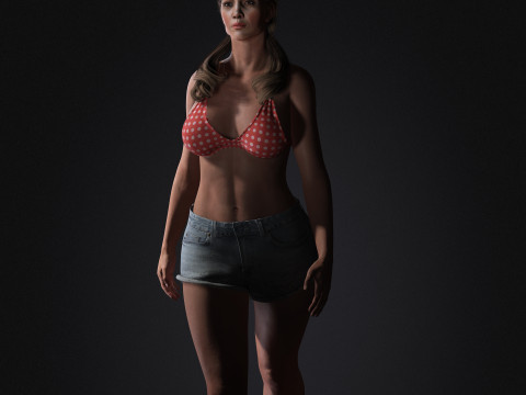 Jennifer Lopez Low-poly Model 3D