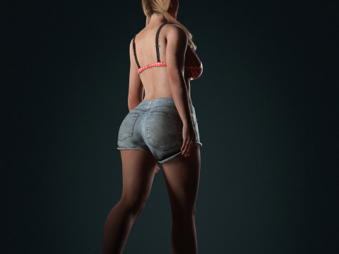 Jennifer Lopez Low-poly Model 3D