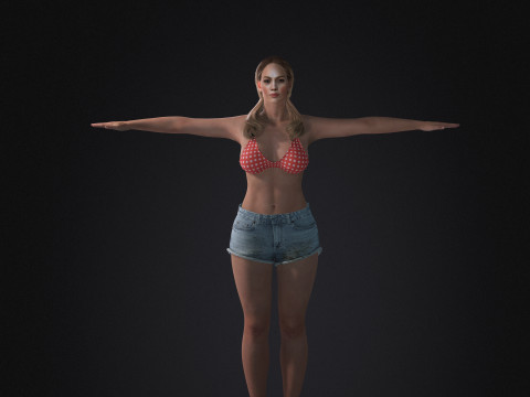 Jennifer Lopez Low-poly Model 3D