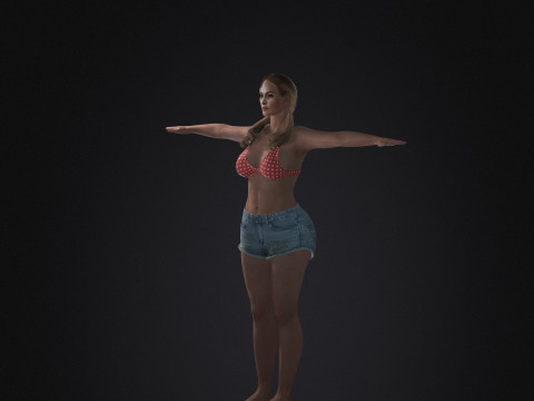 Jennifer Lopez Low-poly Model 3D