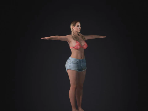 Jennifer Lopez Low-poly 3D Model
