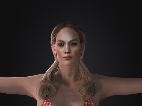 Jennifer Lopez Low-poly Model 3D