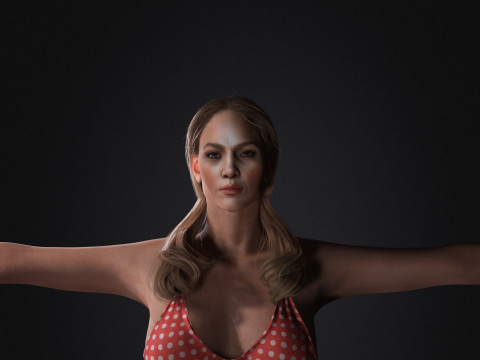 Jennifer Lopez Low-poly Model 3D