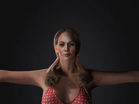 Jennifer Lopez Low-poly 3D Model