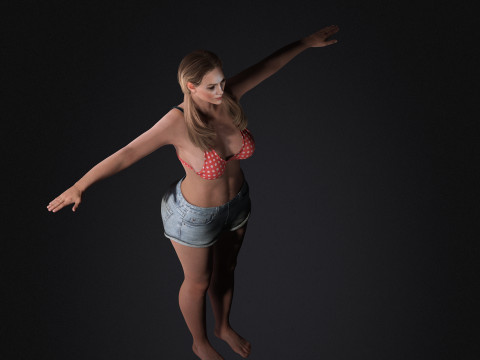 Jennifer Lopez Low-poly Model 3D