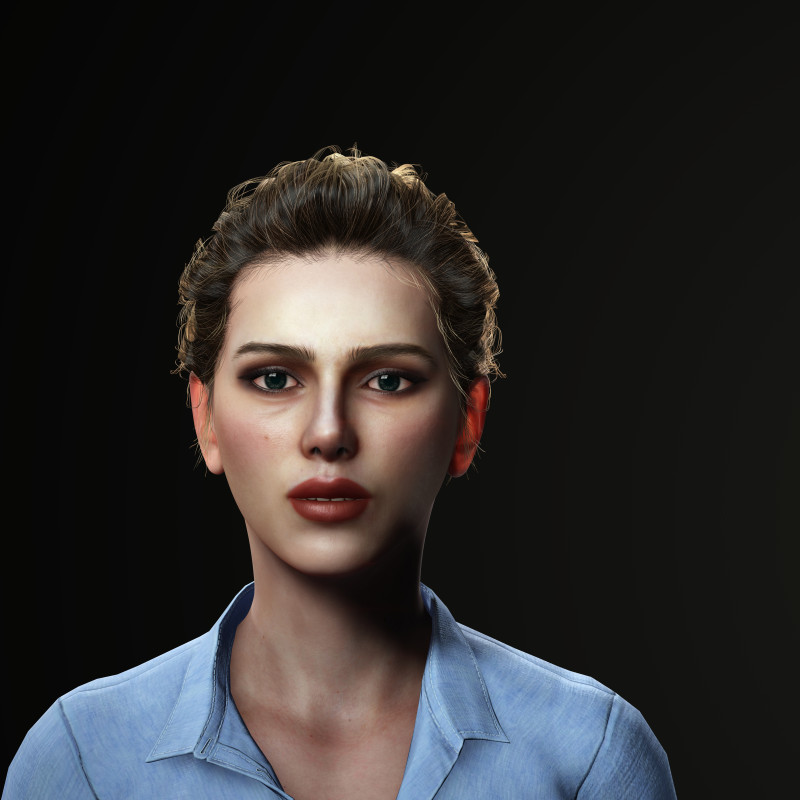 Scarlett Johansson character Low-poly 3D 모델 .c4d .max .obj .3ds .fbx .stl .blend 