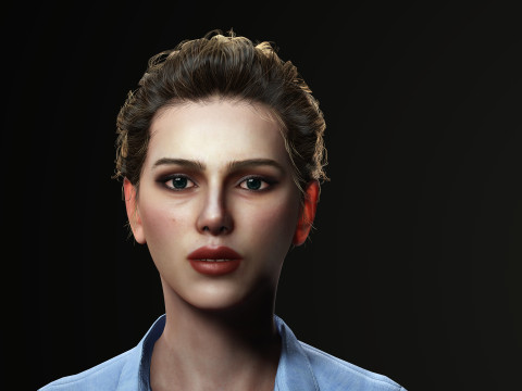Scarlett Johansson character Low-poly Modèle 3D