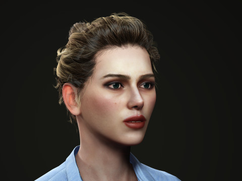 Scarlett Johansson character Low-poly 3D 모델