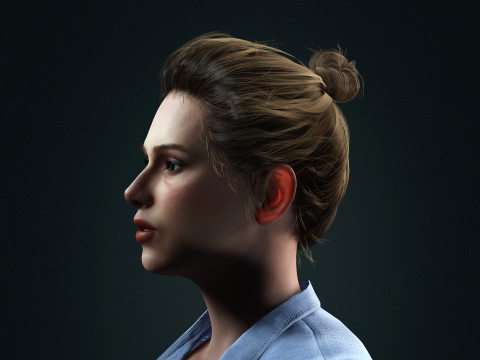 Scarlett Johansson character Low-poly 3D 모델