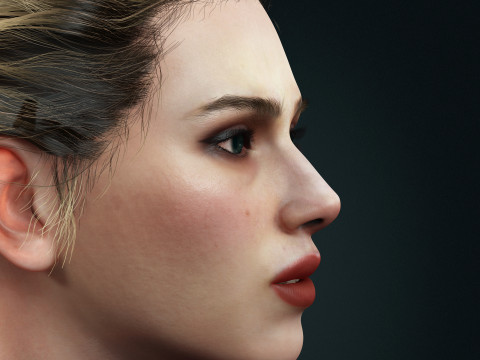Scarlett Johansson character Low-poly 3D 모델