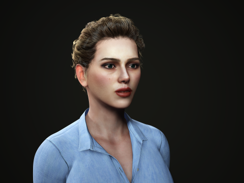 Scarlett Johansson character Low-poly 3D 모델