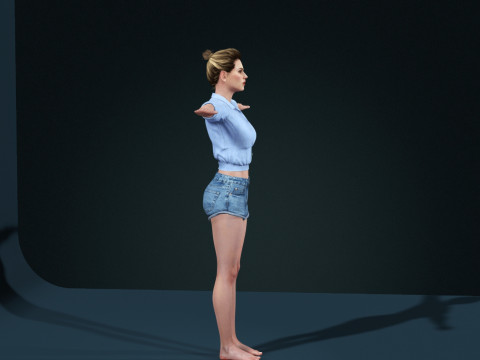 Scarlett Johansson character Low-poly 3D 모델