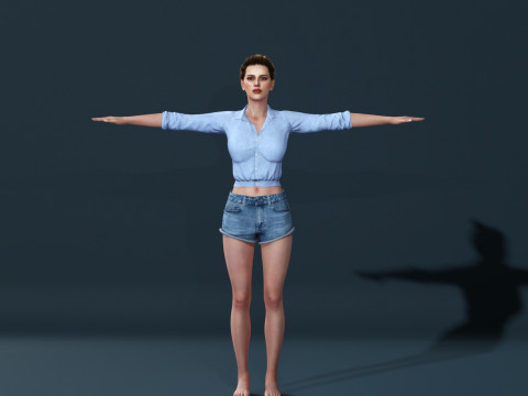 Scarlett Johansson character Low-poly 3D 모델