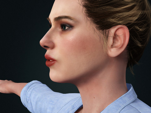 Scarlett Johansson character Low-poly 3D 모델
