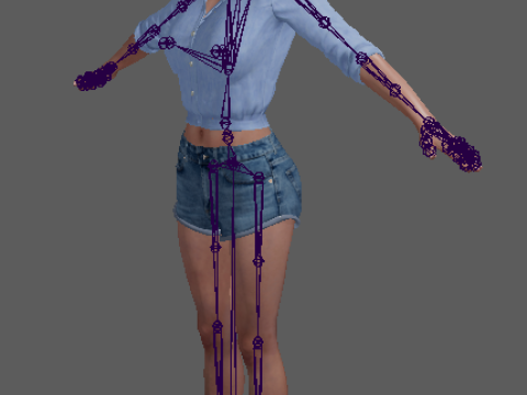 Scarlett Johansson character Low-poly 3D 모델