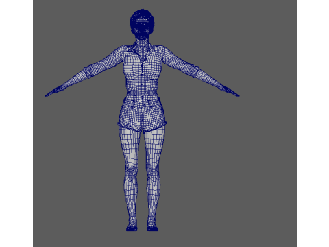 Scarlett Johansson character Low-poly 3D 모델