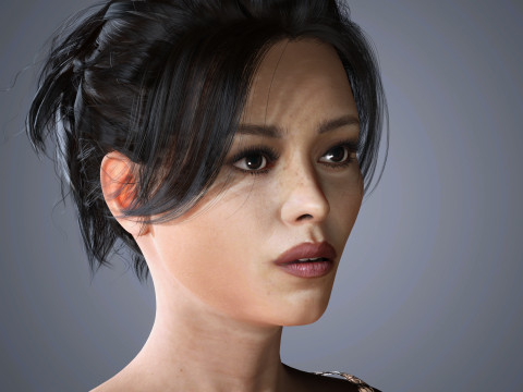 Jenna Ortega Character Low-poly Modèle 3D