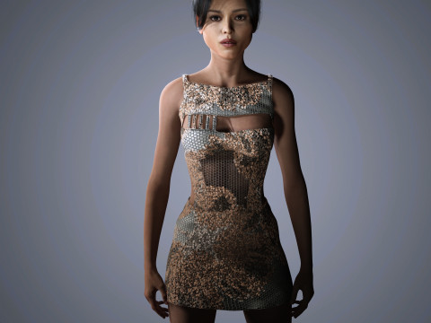 Jenna Ortega Character Low-poly Modèle 3D