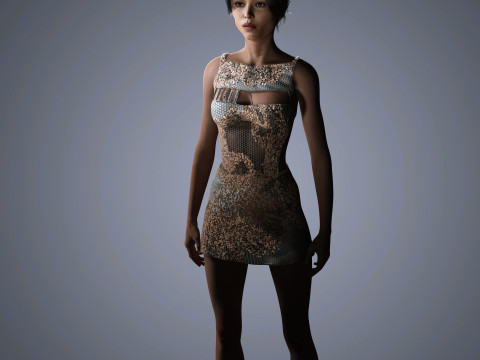 Jenna Ortega Character Low-poly Modèle 3D