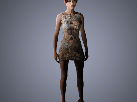 Jenna Ortega Character Low-poly Modèle 3D