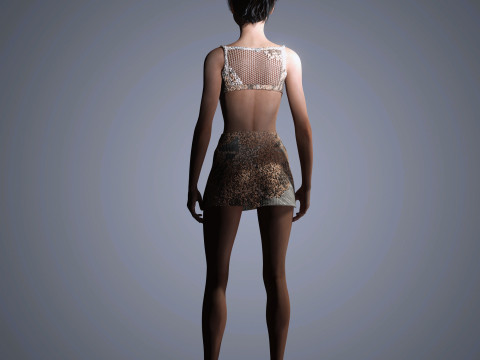 Jenna Ortega Character Low-poly Modèle 3D