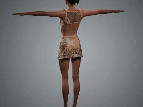 Jenna Ortega Character Low-poly Modèle 3D