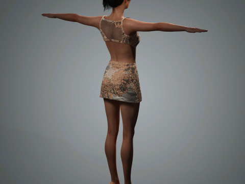 Jenna Ortega Character Low-poly Modèle 3D
