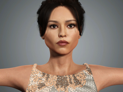 Jenna Ortega Character Low-poly Modèle 3D