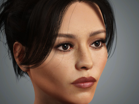 Jenna Ortega Character Low-poly Modèle 3D
