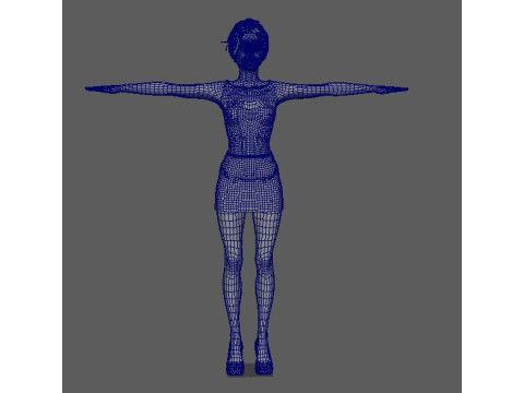 Jenna Ortega Character Low-poly Modèle 3D
