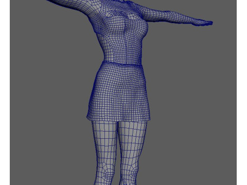 Jenna Ortega Character Low-poly Modèle 3D