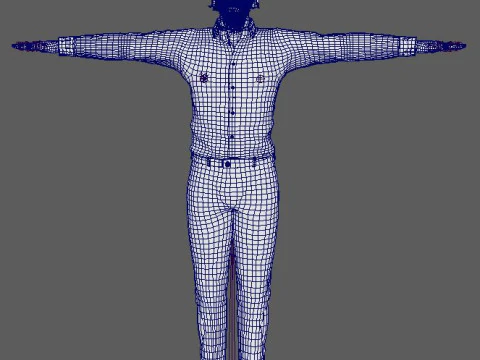Christian Bale Character 3D Model