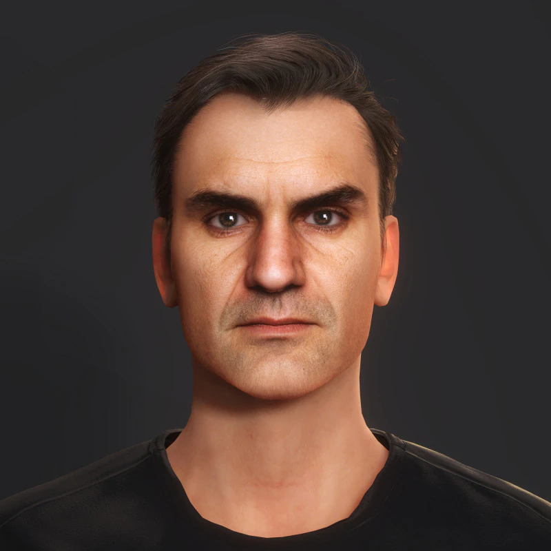 Roger Federer Character 3D Model .c4d .max .obj .3ds .fbx .stl .blend 