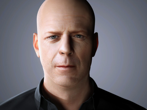 Bruce Willis Character low-poly 3D Model