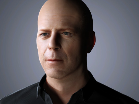 Bruce Willis Character low-poly 3D Model