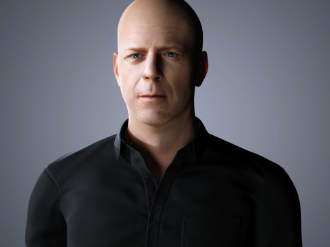 Bruce Willis Character low-poly 3D Model