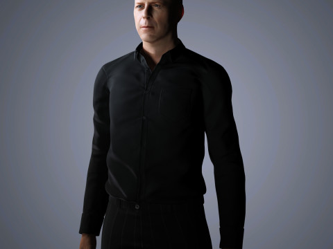 Bruce Willis Character low-poly 3D Model