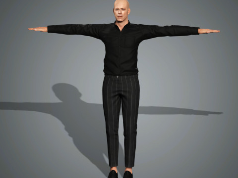 Bruce Willis Character low-poly 3D Model