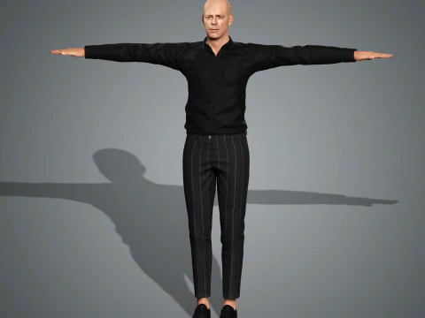 Bruce Willis Character low-poly 3D Model