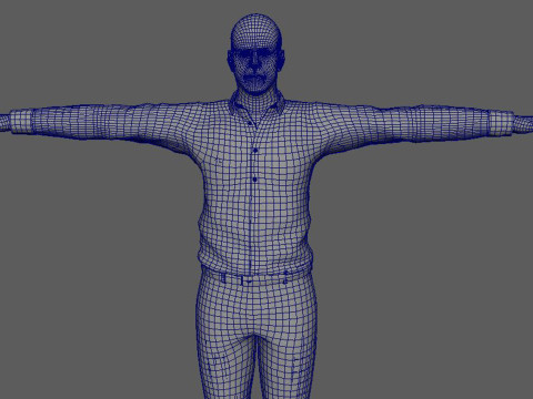 Bruce Willis Character low-poly 3D Model