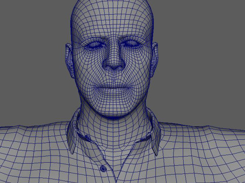 Bruce Willis Character low-poly 3D Model