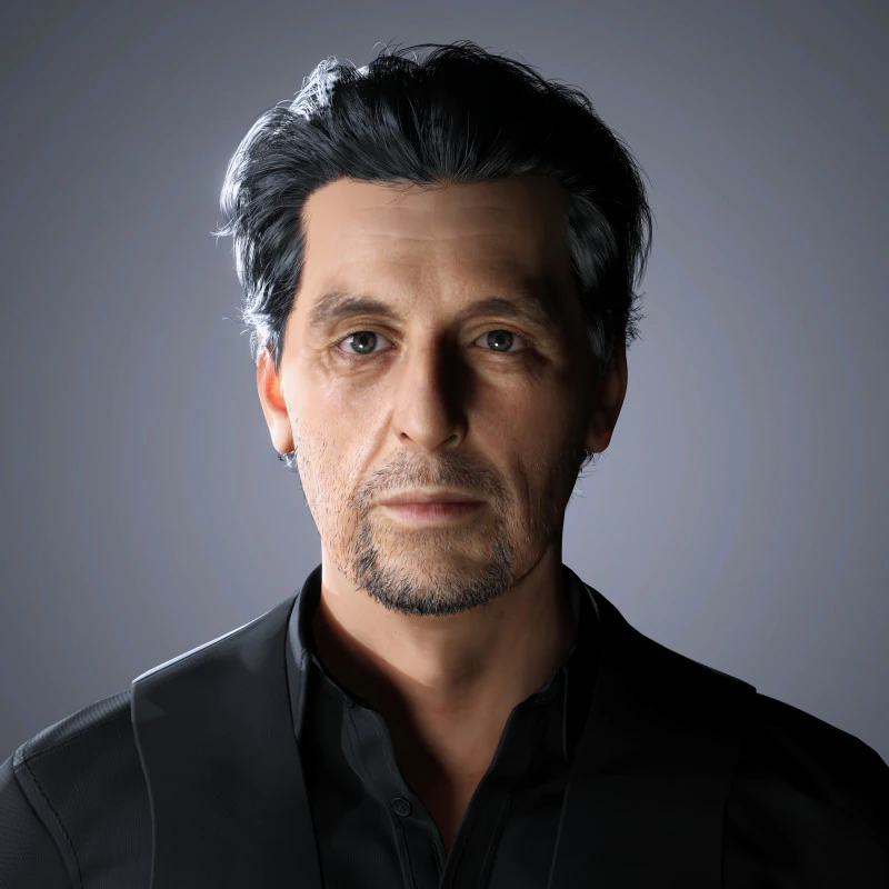 Al Pacino Character low-poly 3D Model .c4d .max .obj .3ds .fbx .stl .blend