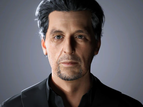 알 파치노 캐릭터 로우폴리 3D 모델