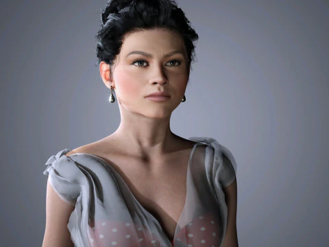 Zendaya Character low-poly 3D Model
