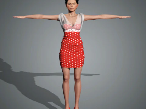 Zendaya Character low-poly 3D Model